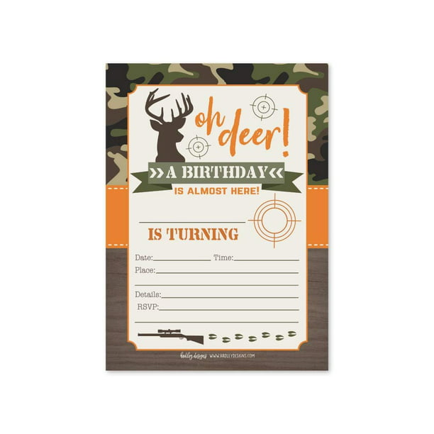 Deer & Campfire Camping Girls Personalized Party Thank You Cards 